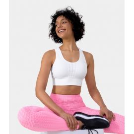 Seamless Flow Cut Out Patchwork Yoga Sports Bra