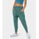 High Waisted Foldover Side Pocket Waffle Harem Dance Cargo Joggers