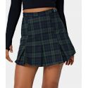 Everyday High Waisted 2-in-1 Plaid Pleated Activity Skirt