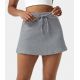 Everyday Drawstring Waffle Knit Mini Chill Skirt-Delectable