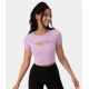 Round Neck Cut Out Cropped Barre Ballet Dance Sports Top