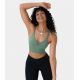 Seamless Flow Low Support Ruched Double Straps Backless Crisscross Sports Bra