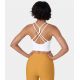 Seamless Flow Low Support Ruched Double Straps Backless Crisscross Sports Bra