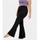 Crossover High Waisted Back Pocket Plus Size Super Flare Leggings